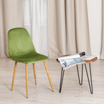 Стул BREEZE (mod. 4724) Велюр/металл , 44 х 53 х 87 см, Green (зеленый) HLR54 / натуральный