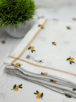 Муслиновая пеленка Лимончики 90*130 (+/-5см)