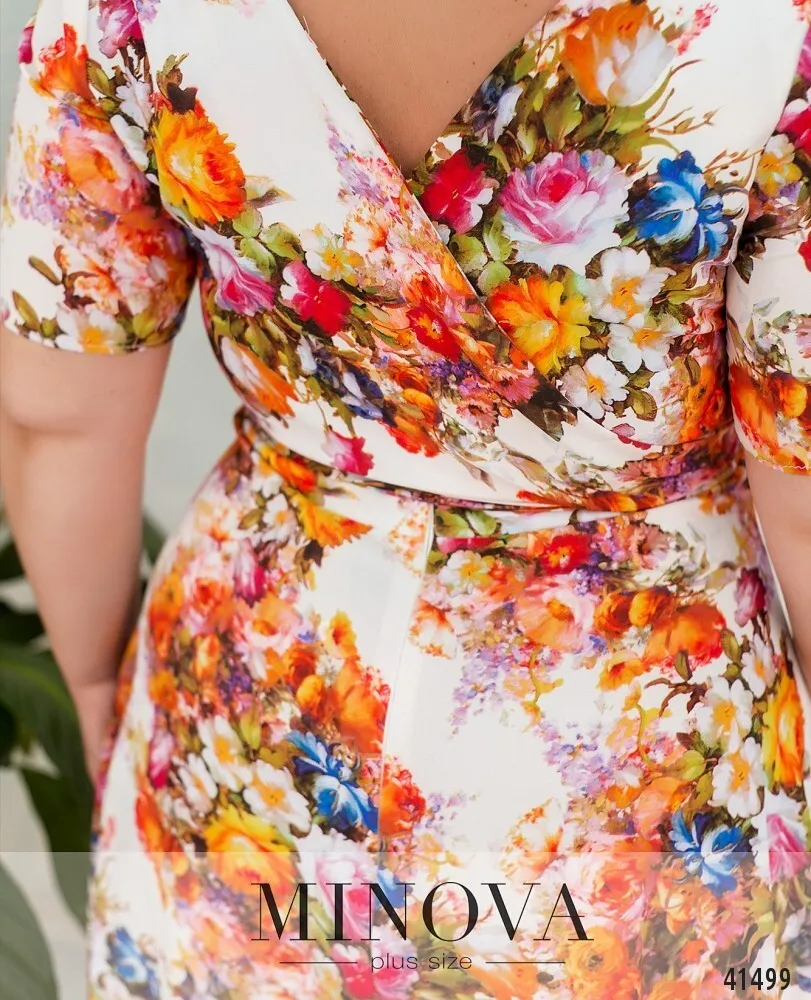 Платье 18-22-бело-оранжевый Minova