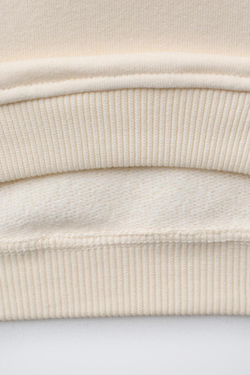 ZARA ТОЛСТОВКА С БЛЕСТЯЩЕЙ НАДПИСЬЮ, ЭКРЮ