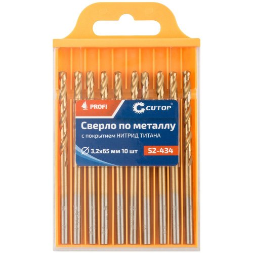 Сверло Cutop Profi 3,2*65 по металлу 10 шт   52-434