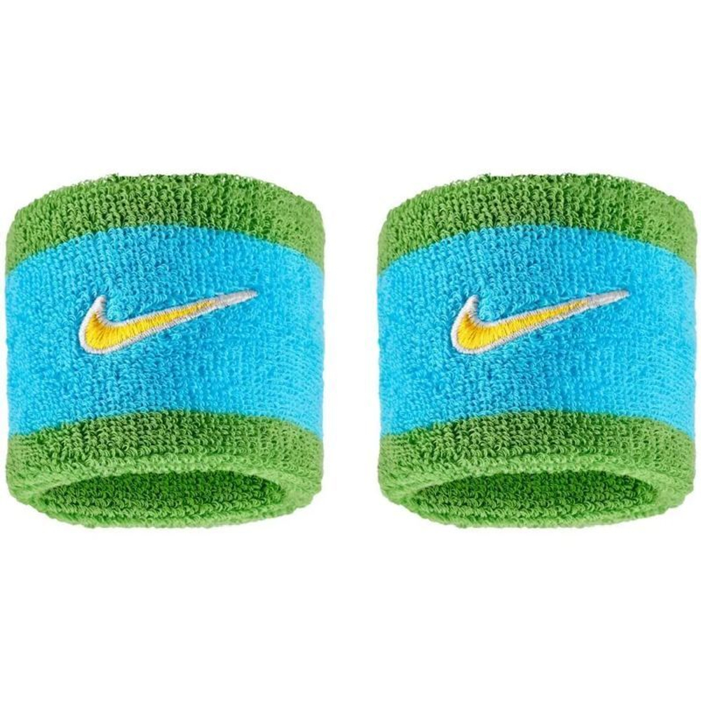 Теннисные напульсники Nike Swoosh 2P - baltic blue/chlorophyll/university gold