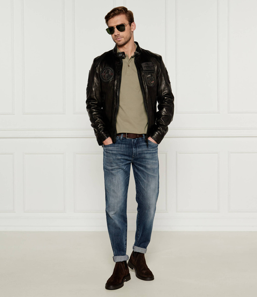 Кожаная куртка MOTOCICLISTA Aeronautica Militare - черный(PN954PL147)