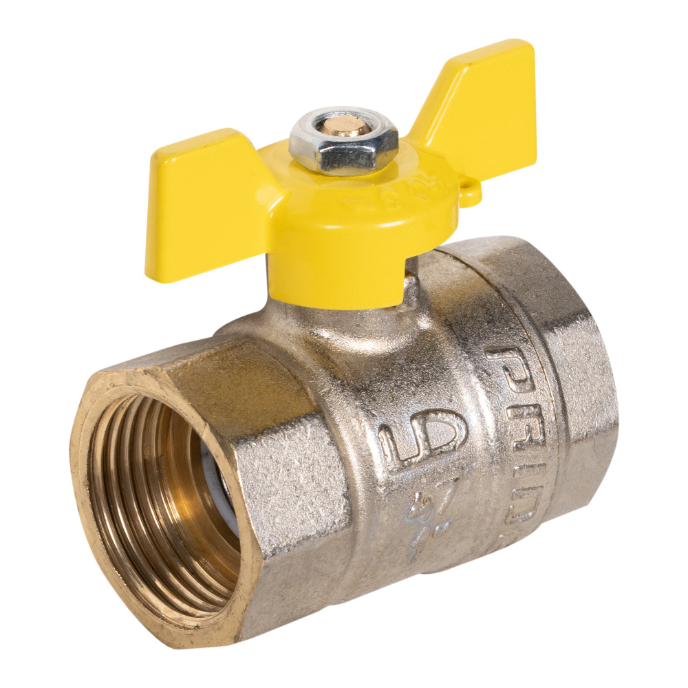 Кран шаровой латунный LD Pride 47.25.В-В.Б GAS Ду25 Ру40 (бабочка)