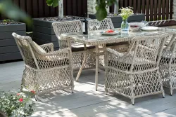 "Латте" обеденная группа плетеная, цвет бежевый
