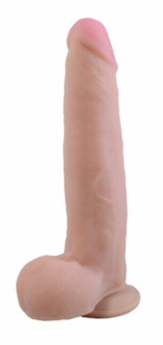 Реалистичный фаллос с мошонкой на присоске Android V (вторая кожа) (Цвет: телесный)