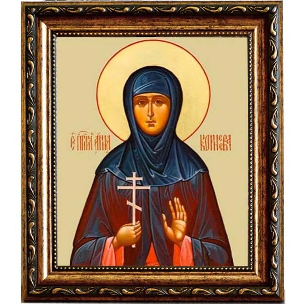 Анна Корнеева, преподобномученица, послушница. Икона на холсте.