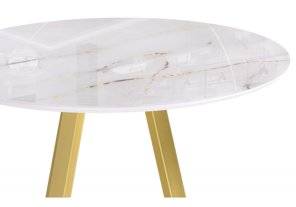 Стеклянный стол Норфолк 100х78 золото