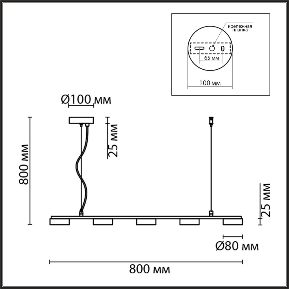 8117/5 LN Светильник GX53 5*7Вт 220В IP20 COMFI