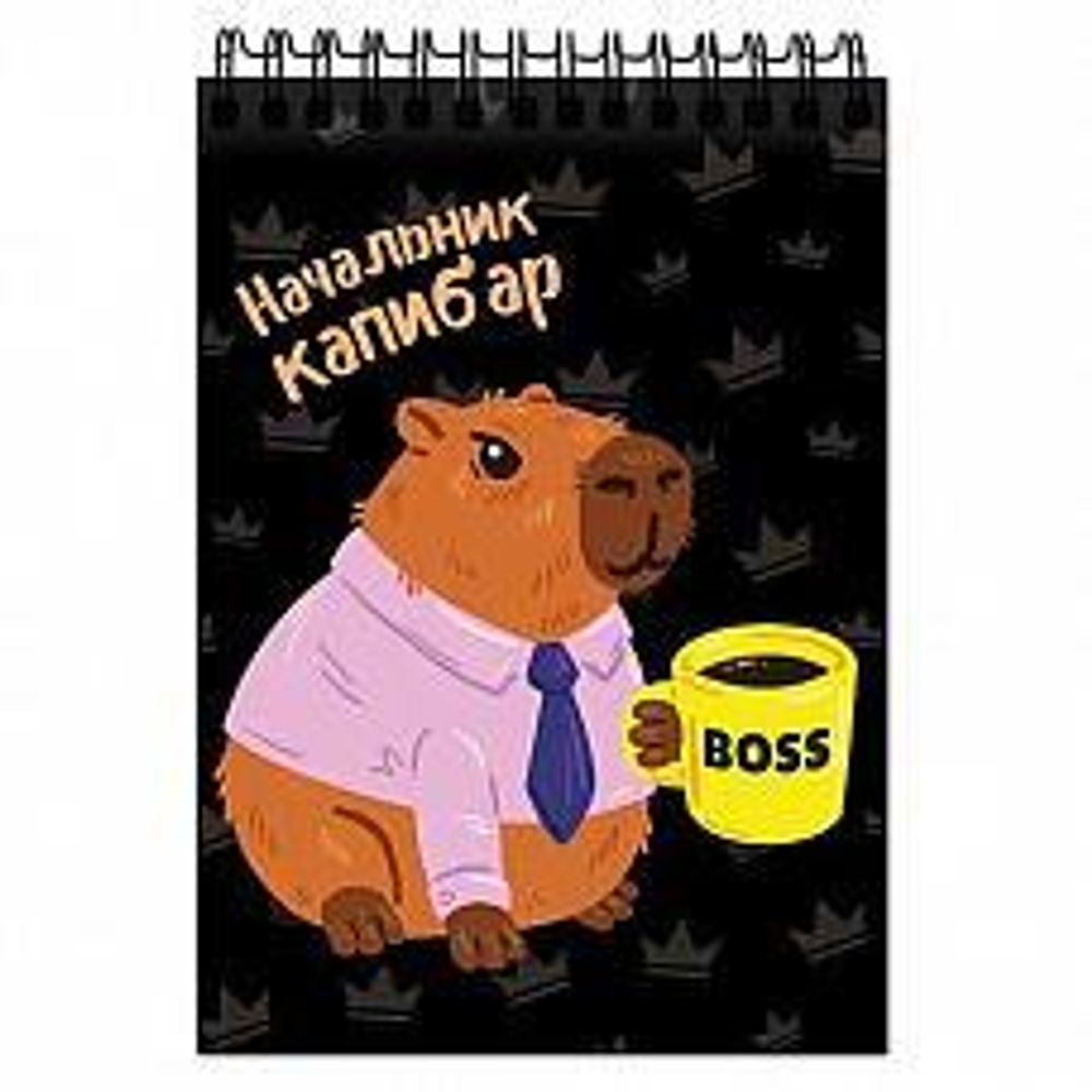 Блокнот А6 60л. "Капибара" на гребне, целлюлозный картон (Центрум)