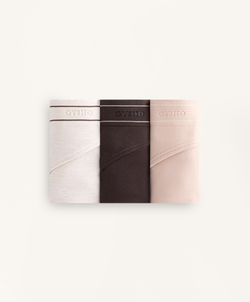 OYSHO Набор из 3 бесшовных трусов-бразильяно, шоколадный