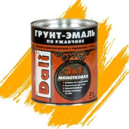 Грунт эмаль по ржавчине 3в1 DALI молотковая шоколадный 2л Рогнеда