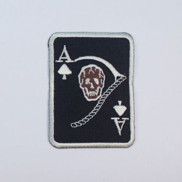 Нашивка Туз (коричневый череп, черная)