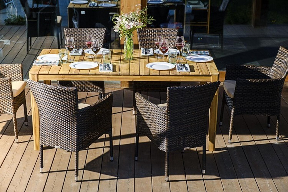 Обеденный комплект AURA 170 см на 6 персон с креслами