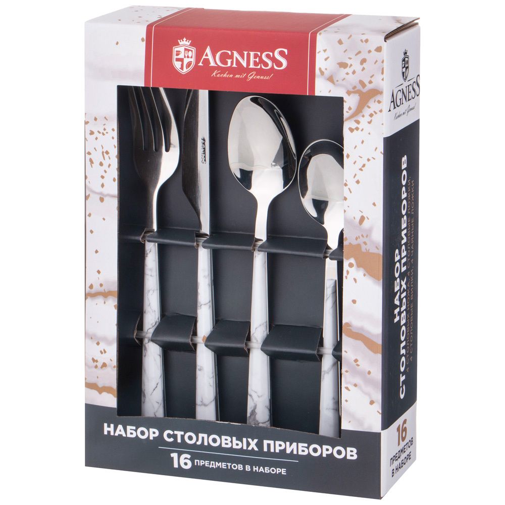 НАБОР СТОЛОВЫХ ПРИБОРОВ AGNESS, 16 ПРЕДМЕТОВ