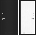 Дверь входная Лабиринт CLASSIC шагрень черная 07 - Белое дерево металлическая