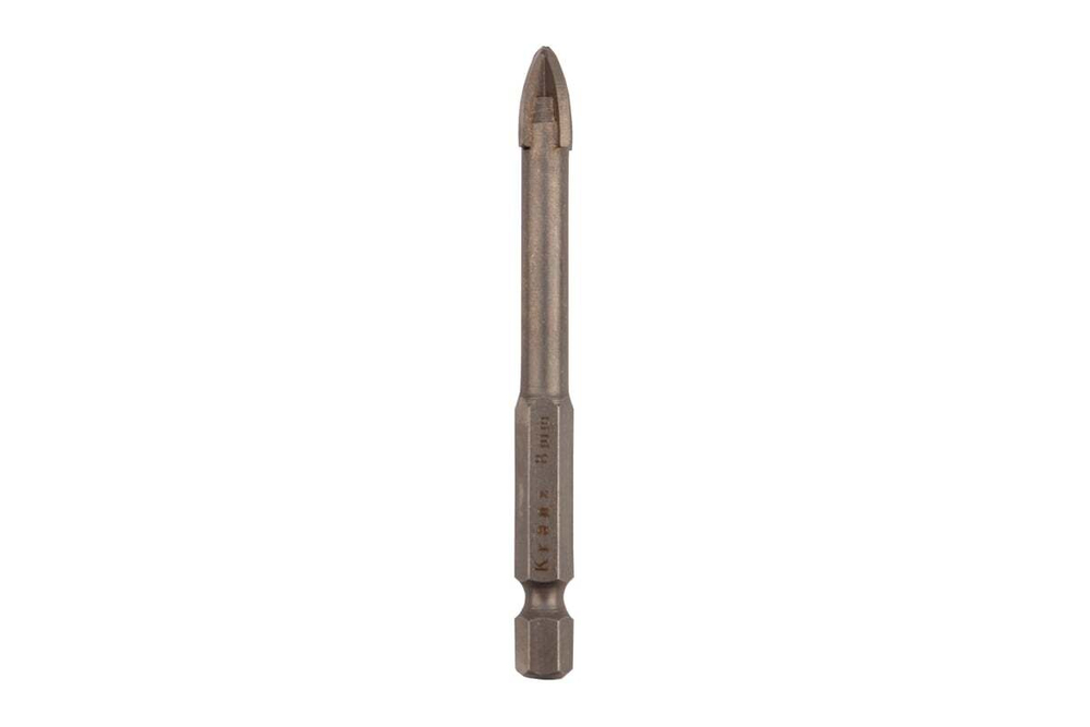 Сверло по стеклу и керамике 8 мм, 4 грани, шестигранный хвостовик KRANZ KR-91-0650