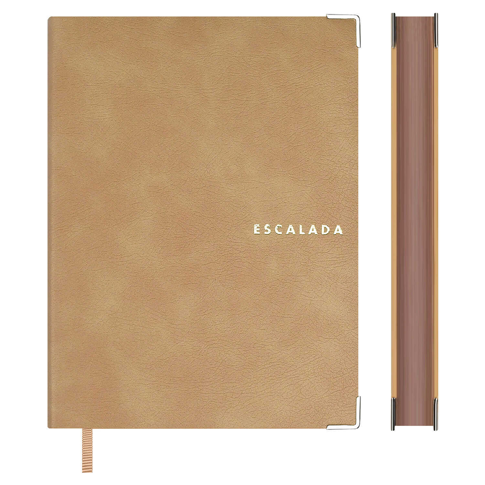 Ежедневник недатированный ESCALADA, А6+, 160 л., арт. 70687/ 20 АНРИ БЕЖЕВЫЙ (кожзам: 126х174 мм, интегральный переплёт, материал обложки: искусственная кожа "Анри"; способ крепления блока: ниткошвейный; декор: металлические уголки, тиснение фольгой;