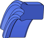 A158-100 PU U-образное штоковое уплотнение 113-100-12,5/13,5