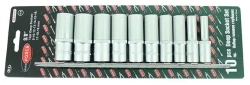 Набор торцевых головок RF-3102-9: 3/8"DR 12-гранных глубоких на планке 10пр. ROCKFORCE