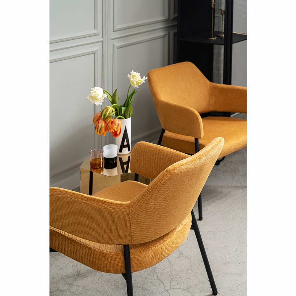 Кресло wendy, фактурный шенилл, охра