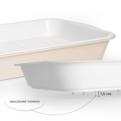 Лоток/туалет ZOOEXPRESS "ЕВА" для кошек с сеткой на высоких ножках - 40х26,5х6,5 см