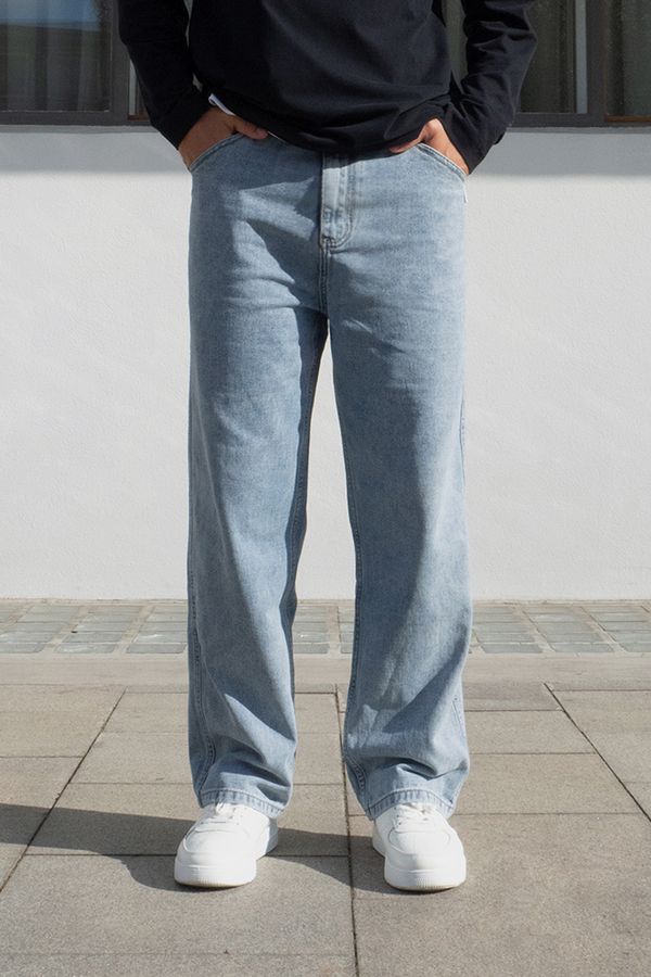 Джинсы №4 мужские голубые - фото 1