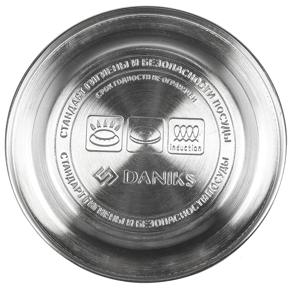 Чайник нерж, 0.8 л, зеркал, с ситечком, Daniks, индукц, GS-04327