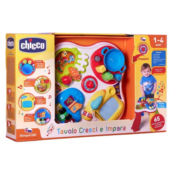 Игрушка развивающая интерактивная двуязычная Chicco Говорящий столик
