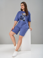 Костюм с шортами КНф-101П/сиреневый