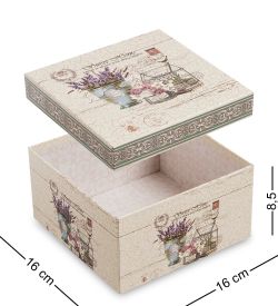 WG-103/2-A Коробка подарочная «Квадрат» цв.беж./зел.с орнаментом