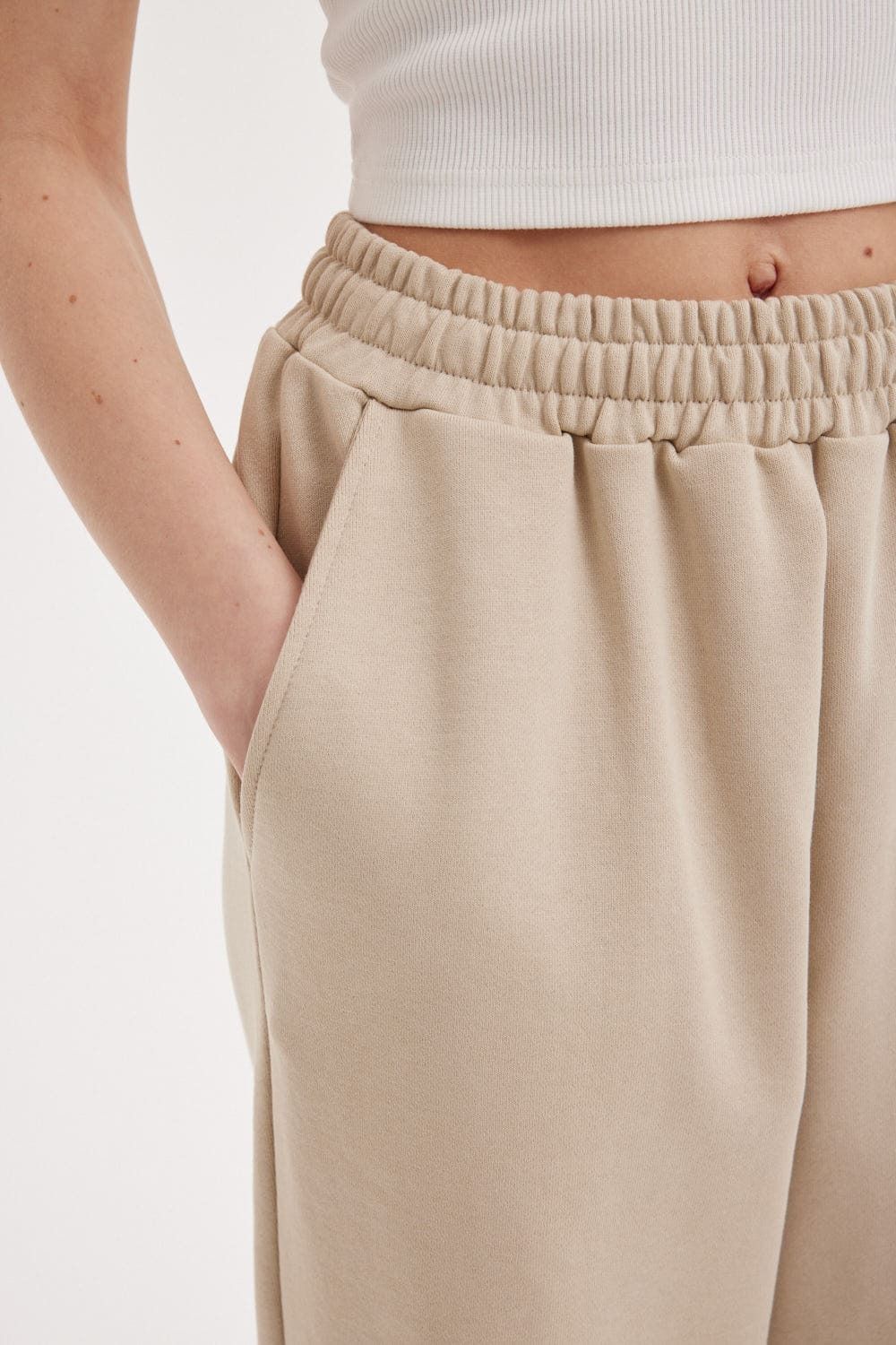 Джоггеры из 100% хлопка "Беж" женские