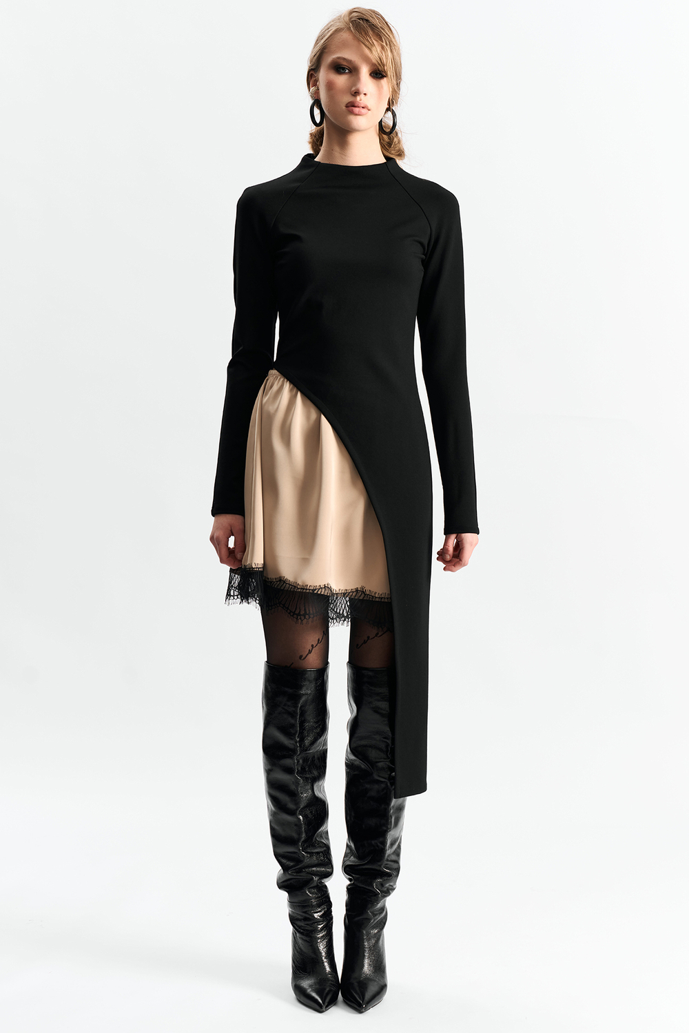 Мини-юбка с кружевом 1264 золото