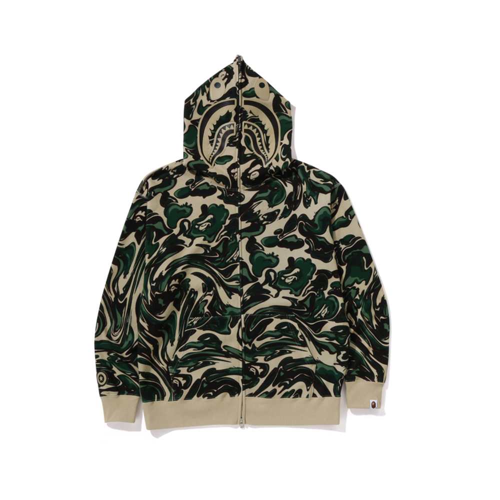 A Bathing Ape Marbling Camo Shark Relaxed Fit Full Zip Худи