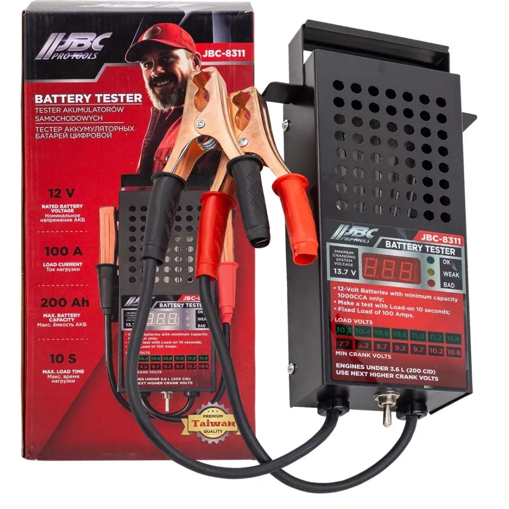 Тестер аккумуляторных батарей цифровой 12V, 100A, 200Ah JBC JBC-8311