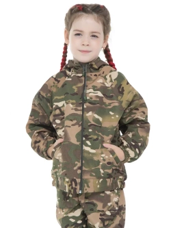 Детский Демисезонный Камуфляжный костюм на флисе FRMULTICAM