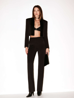 Брюки узкие с высокой посадкой без пояса костюмные