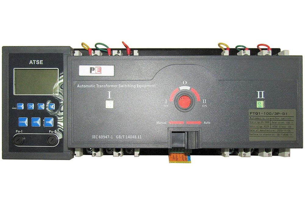 Реверсивный рубильник с логическим контроллером PTQ5-D1 3P 100A/Automatic Transfer Switch (with controller)