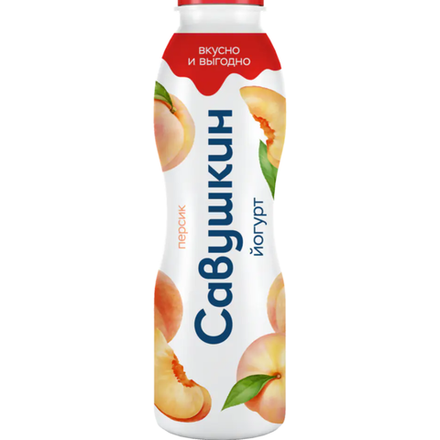 Йогурт Савушкин Легкий Персик 1% пэт 415 гр