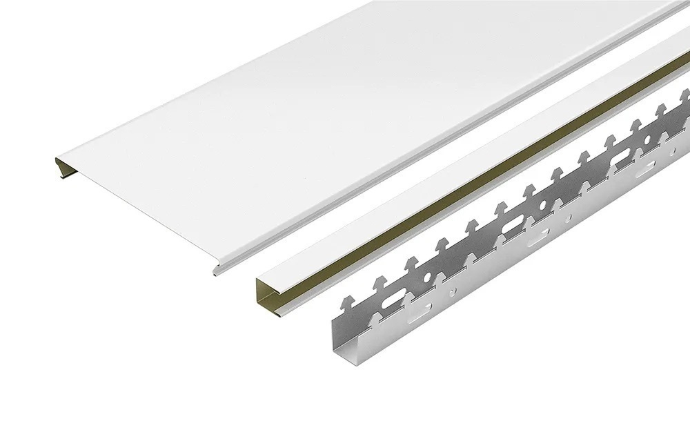 Рейка для подвесного потолка S-дизайн Cesal белый матовый перфорированный D=1.8 мм. 3306-S 100х4000 мм.