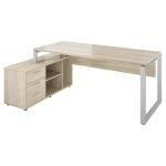 Стол руководителя с тумбой на металлокаркасе АТЛОН