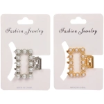 Заколка - крабы для волос на блистере 1шт «PREMIUM», монако, цвет серебро и золото, 2.5*2.6см