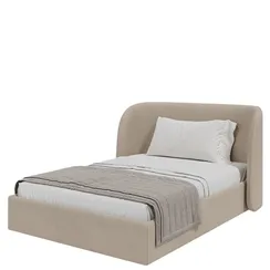 Кровать с подъемным механизмом Classic 140х200 см (бежевый, велюр)
