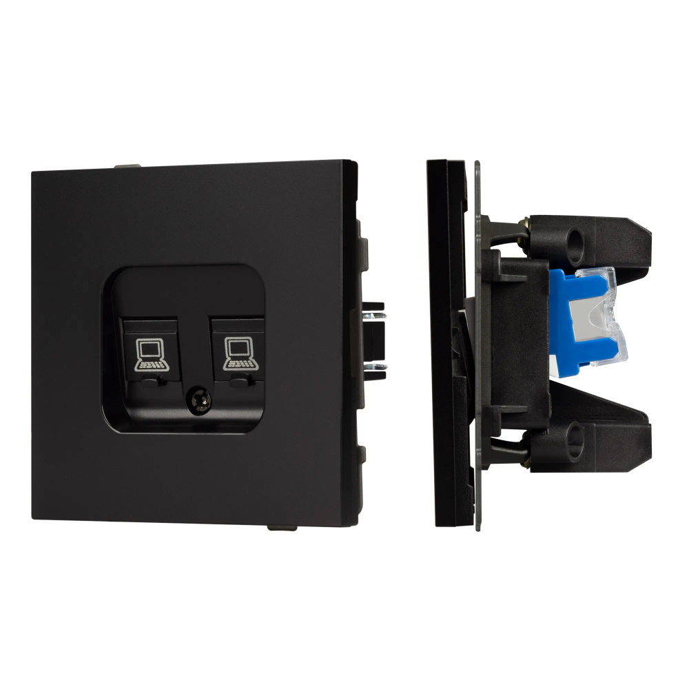 Механизм компьютерной розетки двойной SCT-TENDO-MPC2-PL-BK (RJ-45, CAT6) (Arlight, -) 054101