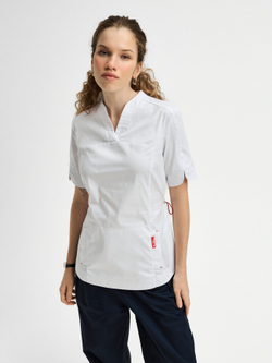 Топ медицинский женский Ньюлук, белый хлопок