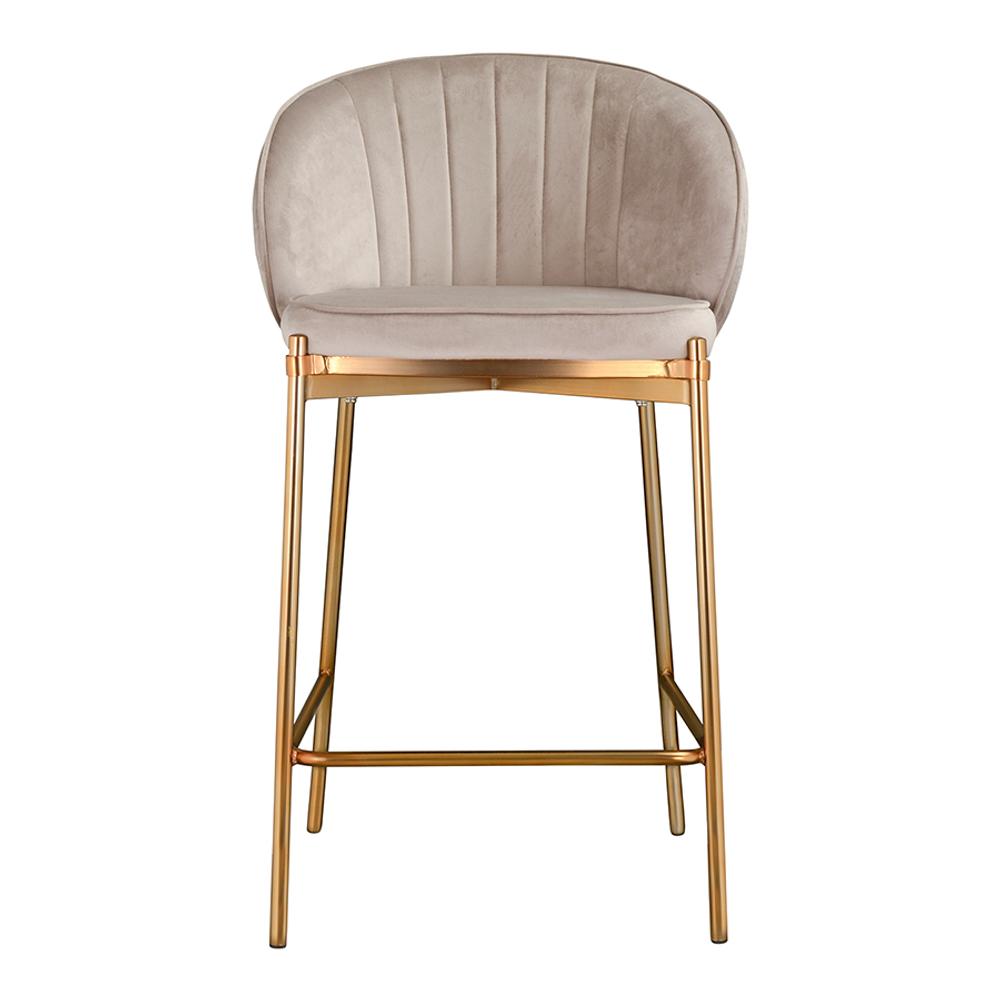Стул полубарный Bergenson Bjorn Coral, велюр, серо-бежевый