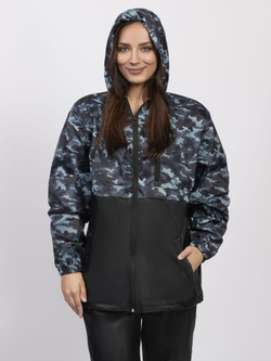 Спортивный костюм женский Prival Ветровлагозащитный, чёрный + кмф Город