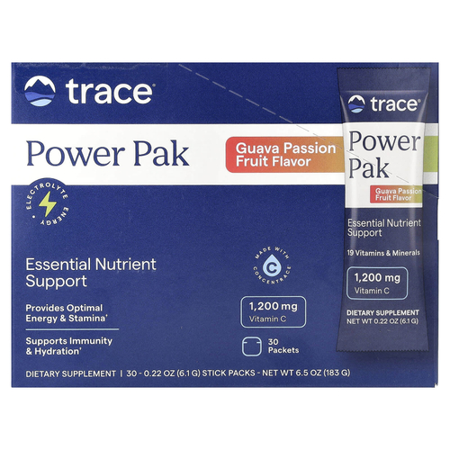 Trace, Power Pak, гуава и маракуйя, 30 пакетиков по 6,1 г (0,22 унции)