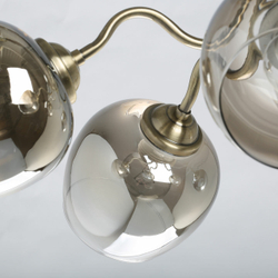 Люстра потолочная De City "Альфа", E27, мощность 300Вт, площадь освещения 15м², латунь/дымчатое стекло