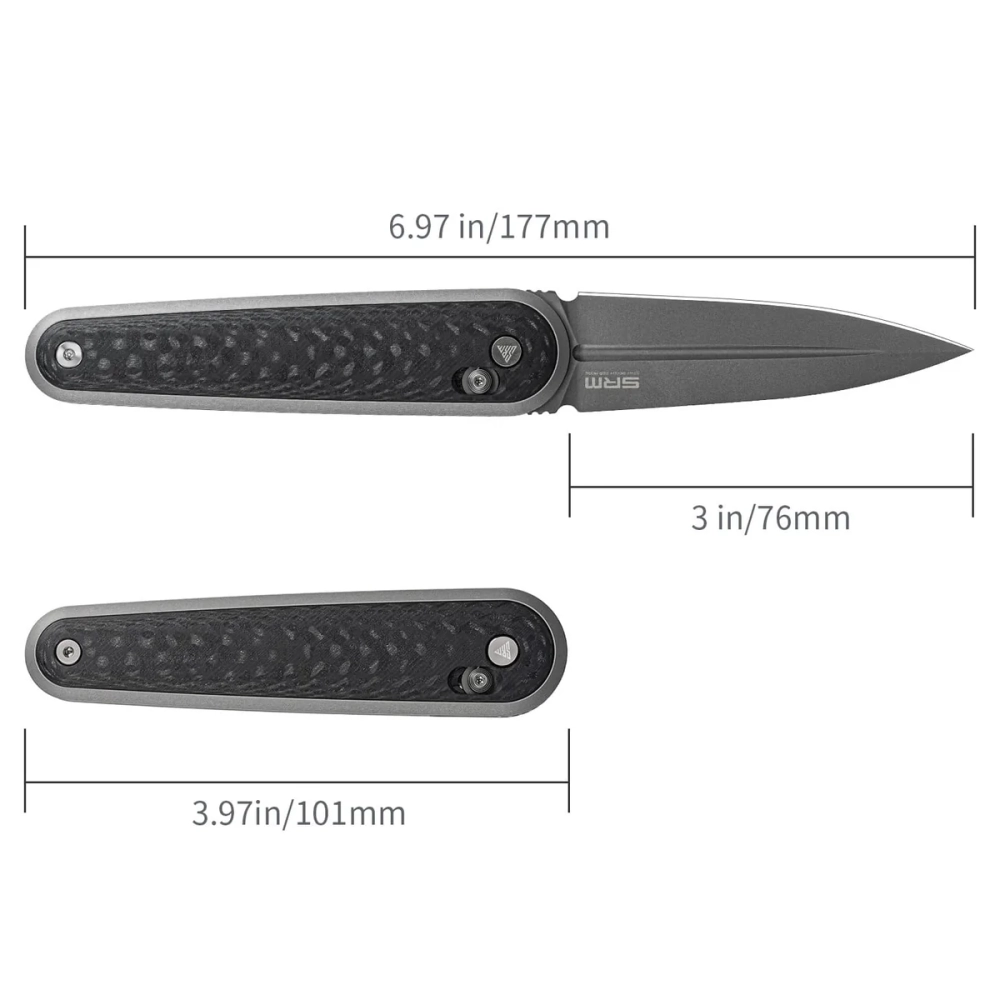 Нож складной SRM 251MB-GB Twin Gray Ti (N690, Carbon Fiber/G10/Aluminium)